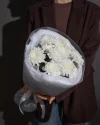 Букет цветов Презент из хризантем (белый)
