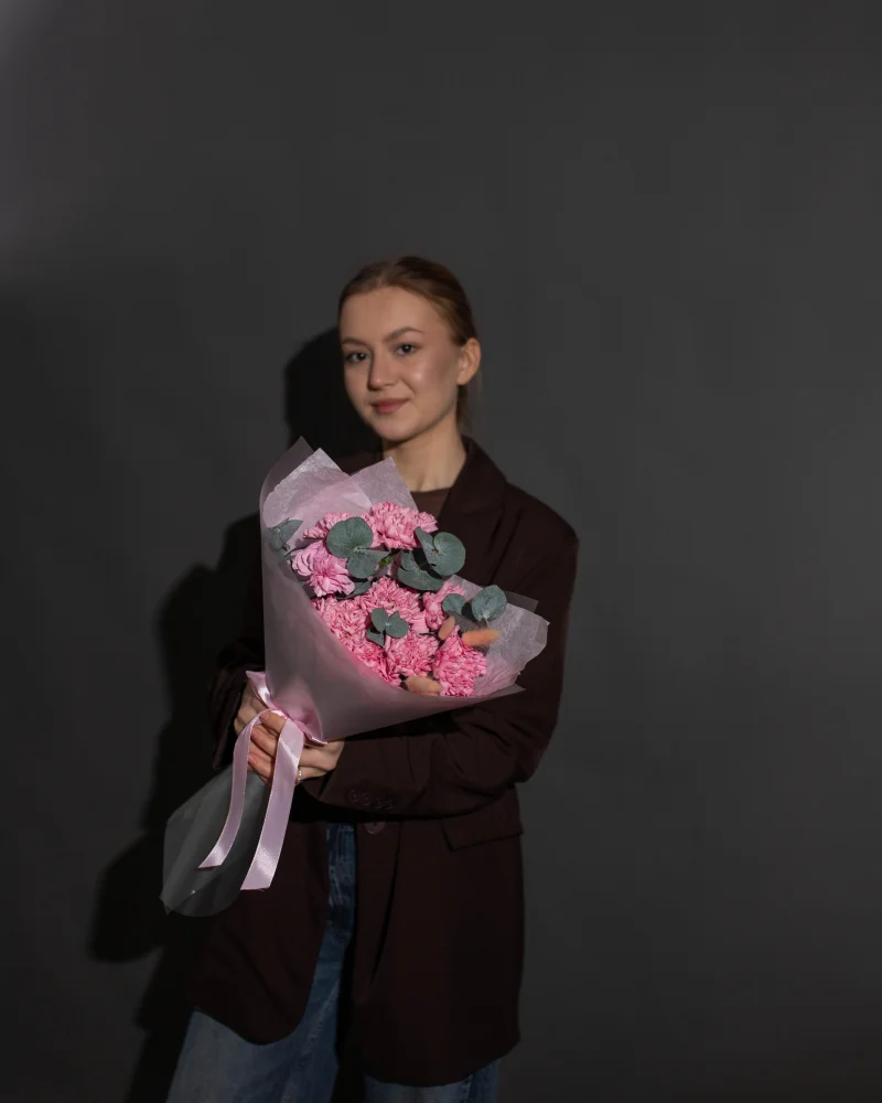 Букет из 9 розовых диантусов