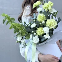 Шляпная коробка Мохито в бело - зеленой гамме
