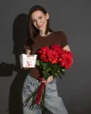 Букет из 7 французских роз с рафаелло