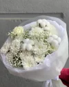 Букет Невинность с хризантемой и гипсофилой