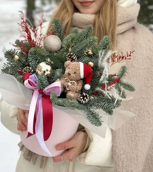 Новогодняя композиция Мишка в лесу