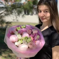 Букет Лиловый с пионами